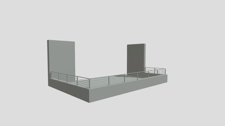Exterior Horizontal Bar Railing - MODEL - Six St 3D Model