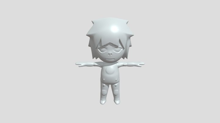 Cartoon character with red hair 3D Model
