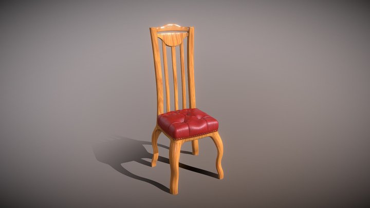 Red leather chair 3D Model