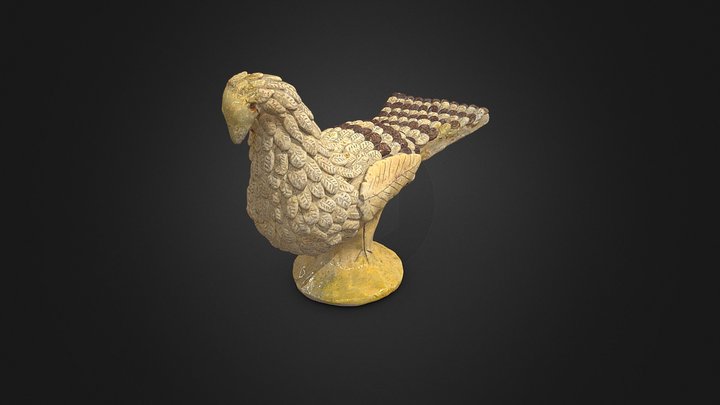 Figurka ptaszka z długim ogonem 3D Model