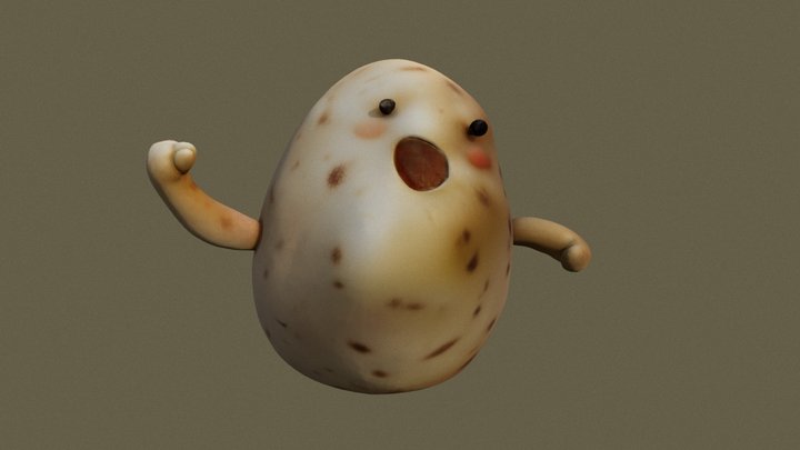Cheering Potato – Free 3D Model STL