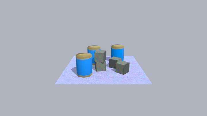 Modern Crates Barrels 3D Model