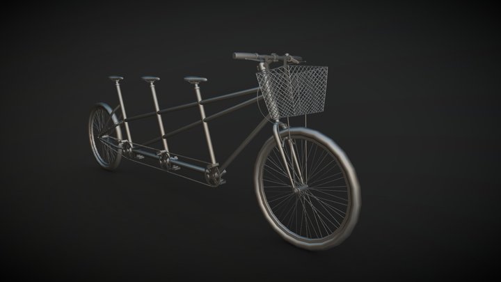 Bicycle (3-seater) 3D Model