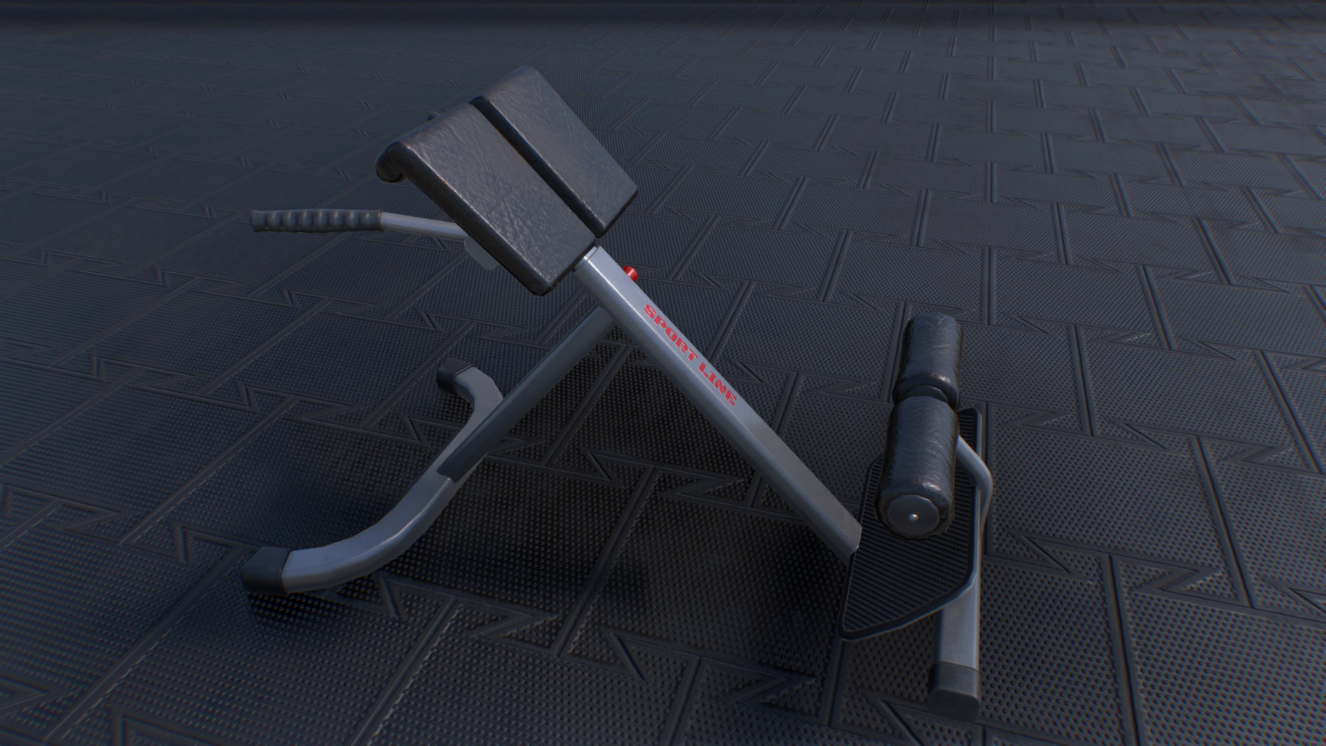 3D model Hyperextension Bench FBX - This is a 3D model of the Hyperextension Bench FBX. The 3D model is about a group of metal objects.