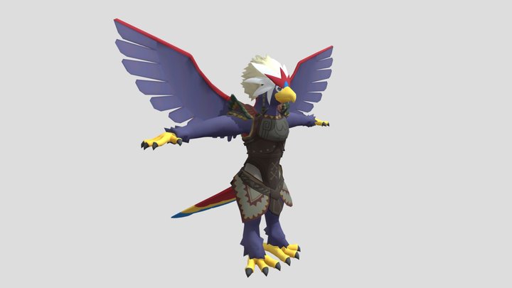 Braviary Pokemon Rito Aarakocra Rigged Updated 3D Model