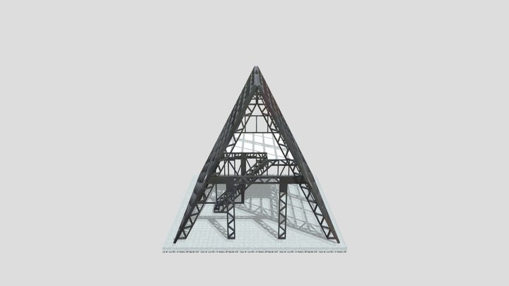Radier e Estrutura Metalica para Chalé 3D Model