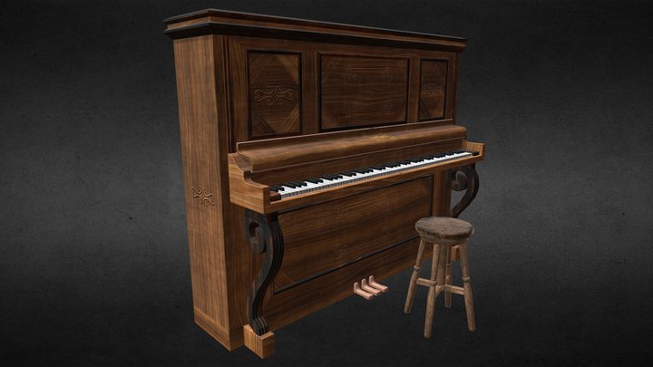 Old piano 3D Model