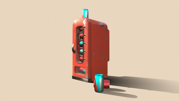 Retro Soda Vending Machine 3D Model