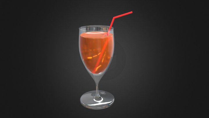 Glass With Orange Juice 3D Model