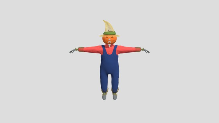 Scarecrow with basic materials 3D Model