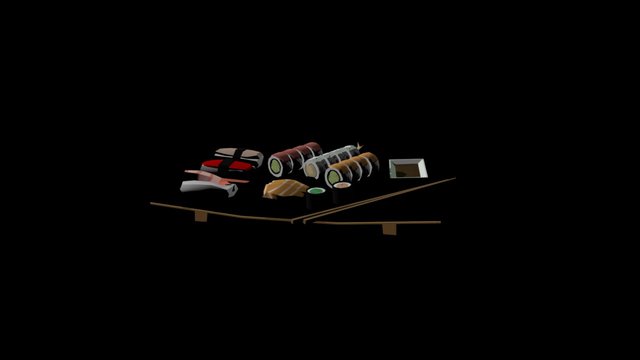 low poly Sushi 3D Model