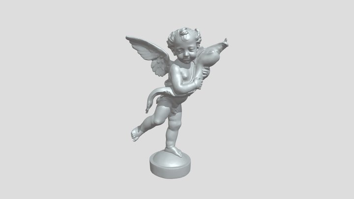 Putto con Delfino - casa museo Villamajo 3D Model