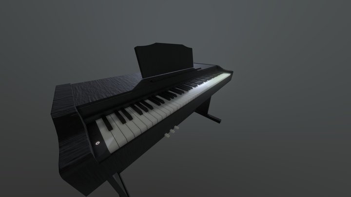 Wooden Electric Piano 3D Model