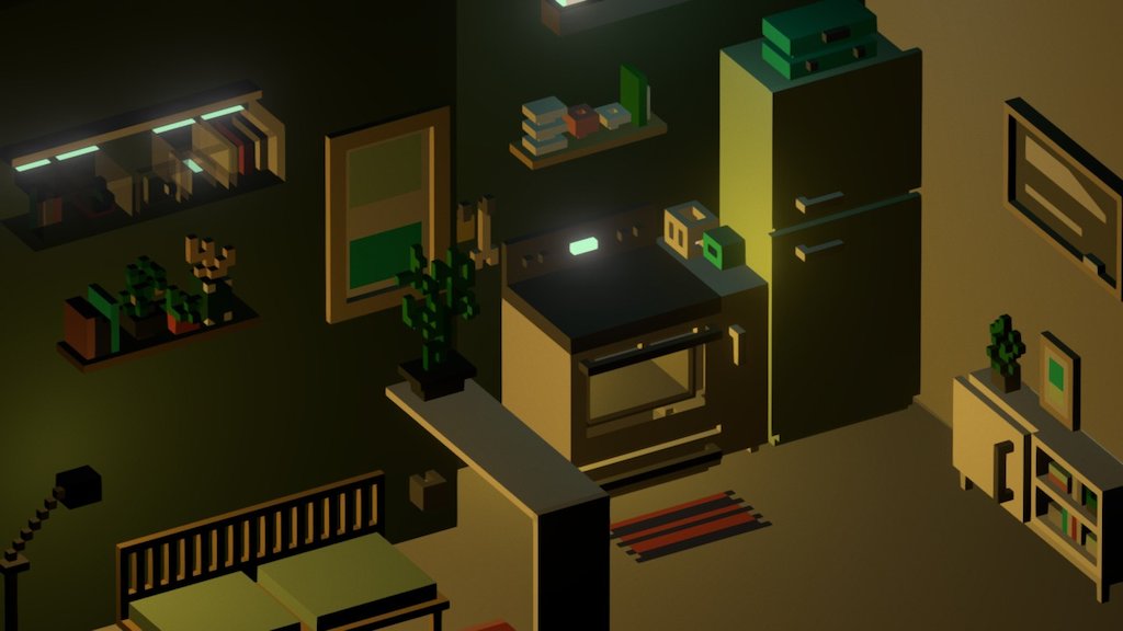 Interior Study - Night Mode - 3D model by sundai [8c85173] - Sketchfab