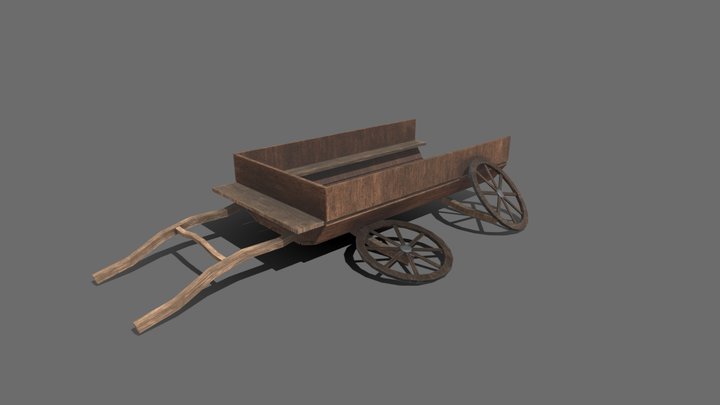 Broken Wagon 3D Model