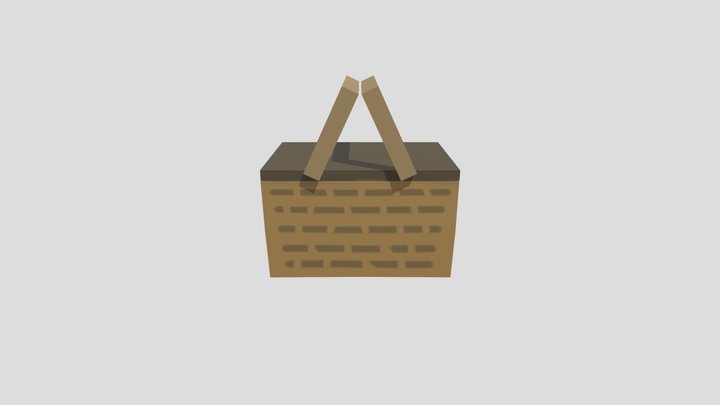 Picnic Basket Low Poly 3D Model