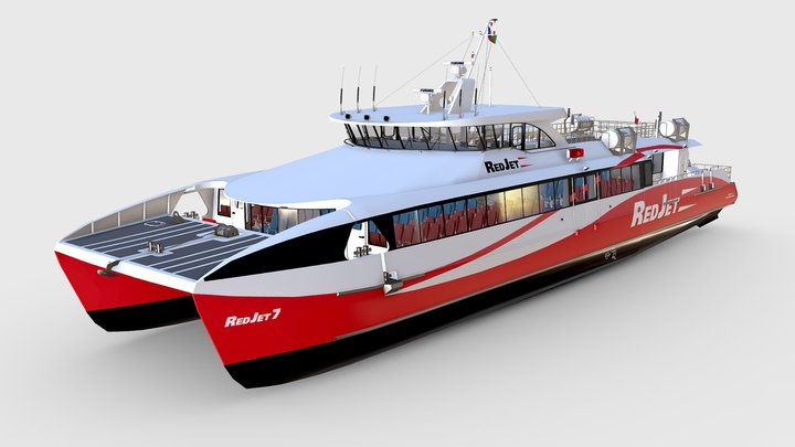 Red Jet 7 Passenger ferry 3D Model