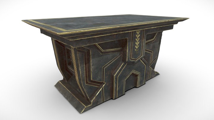 Dwarven Altar Table Medieval 3D Model