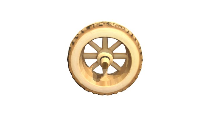 Rough wooden wheel 3D Model