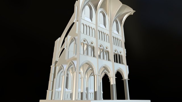 Gothique détail nef centrale 3D Model