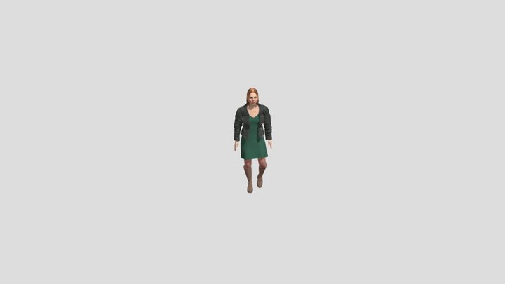Donna che cammina nel museo 3D Model