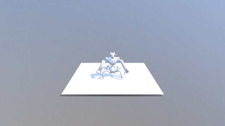 Giant low-poly spider robot 3D Model