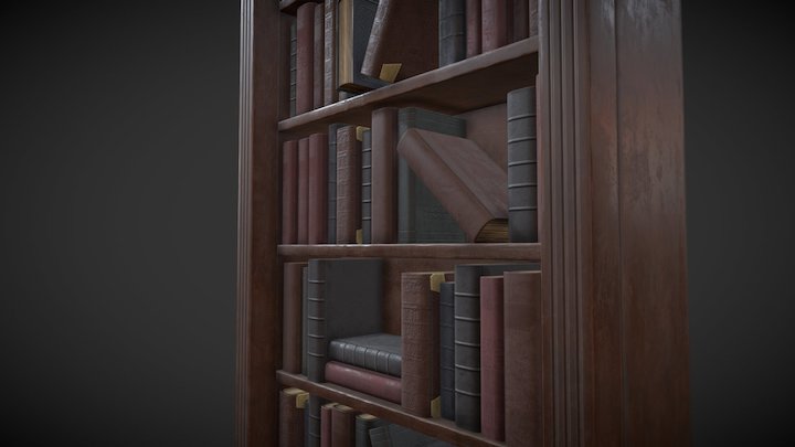 Antique Bookcase 3D Model