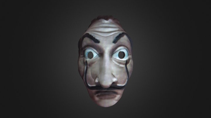 Surreal Dalí Mask – Iconic Artistic 3D Model 3D Model