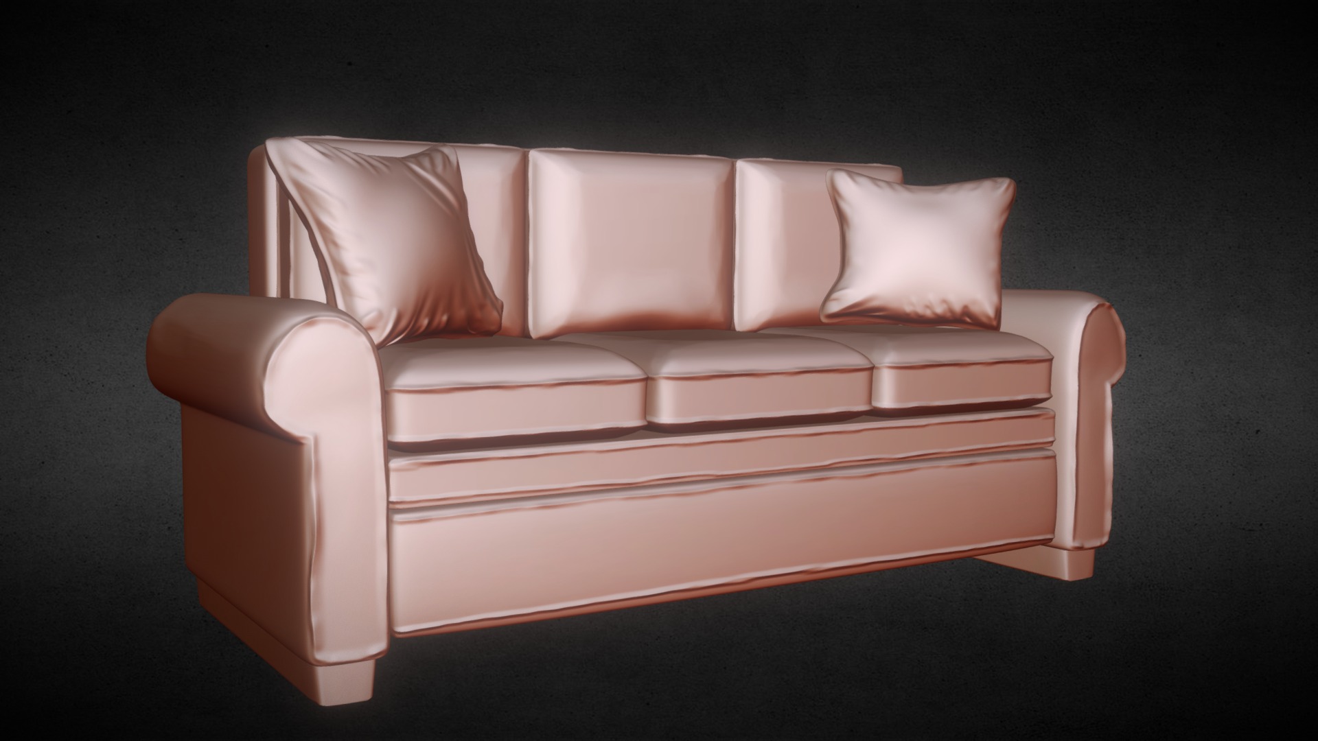3D model Day 23 Sofa - This is a 3D model of the Day 23 Sofa. The 3D model is about a couch with pillows.