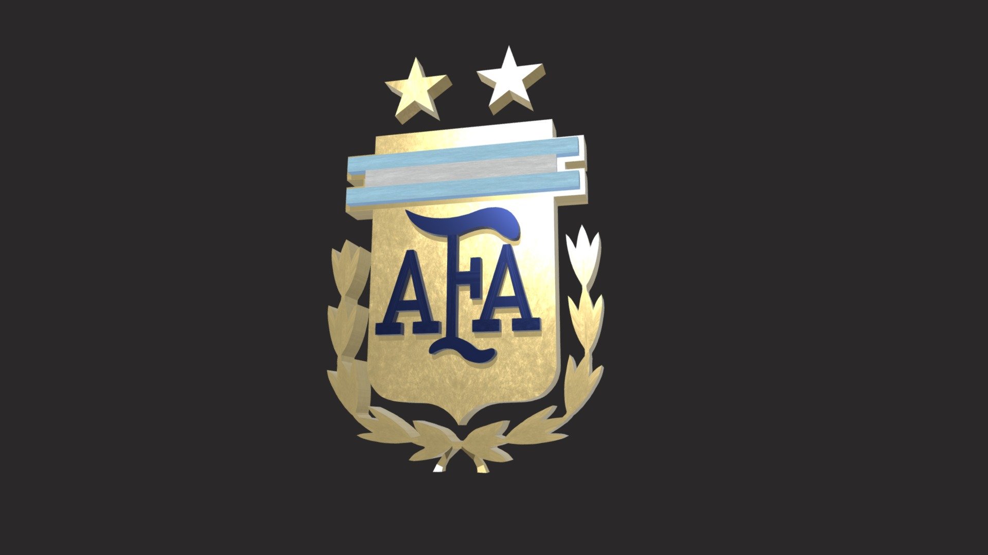 Shield of the Argentine football team (AFA) - 3D model by julietacanillas  (@julietacanillas) [8c95c7d]