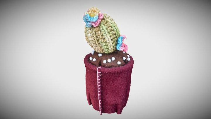Handmade Decorative Crochet Cactus 3D Model