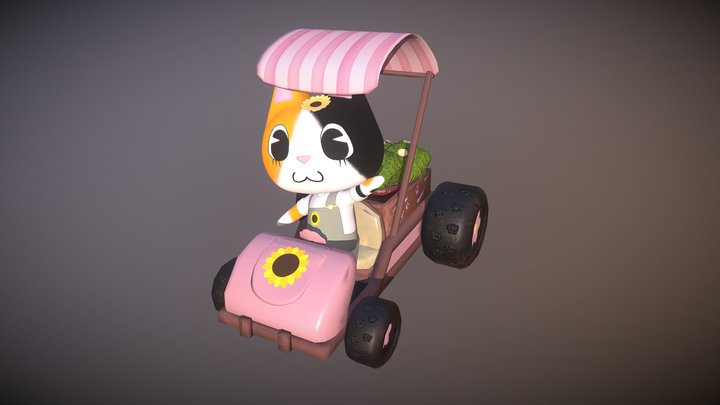 Callie The Calico Flower Merchant 3D Model
