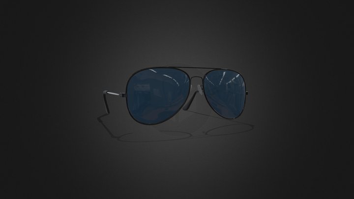 Realistic Aviator Sunglass Model 3D Model