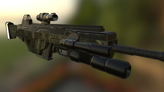 Vesper Burst Fire Machine Gun (Marine Edition) 3D Model