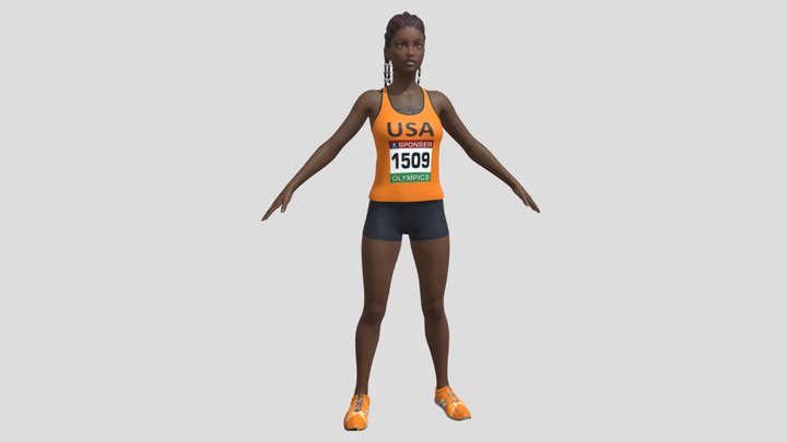 Female Athlete Runner 3D Model