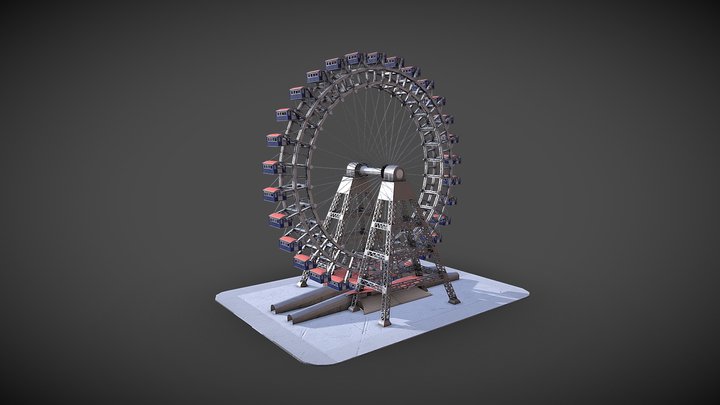 Carousel Wheel Noria VR 3D Model