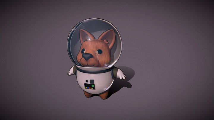 Astronaut Dog 3D Model