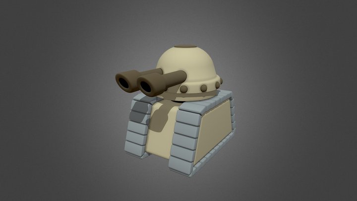 Mini stylized tank 3D Model