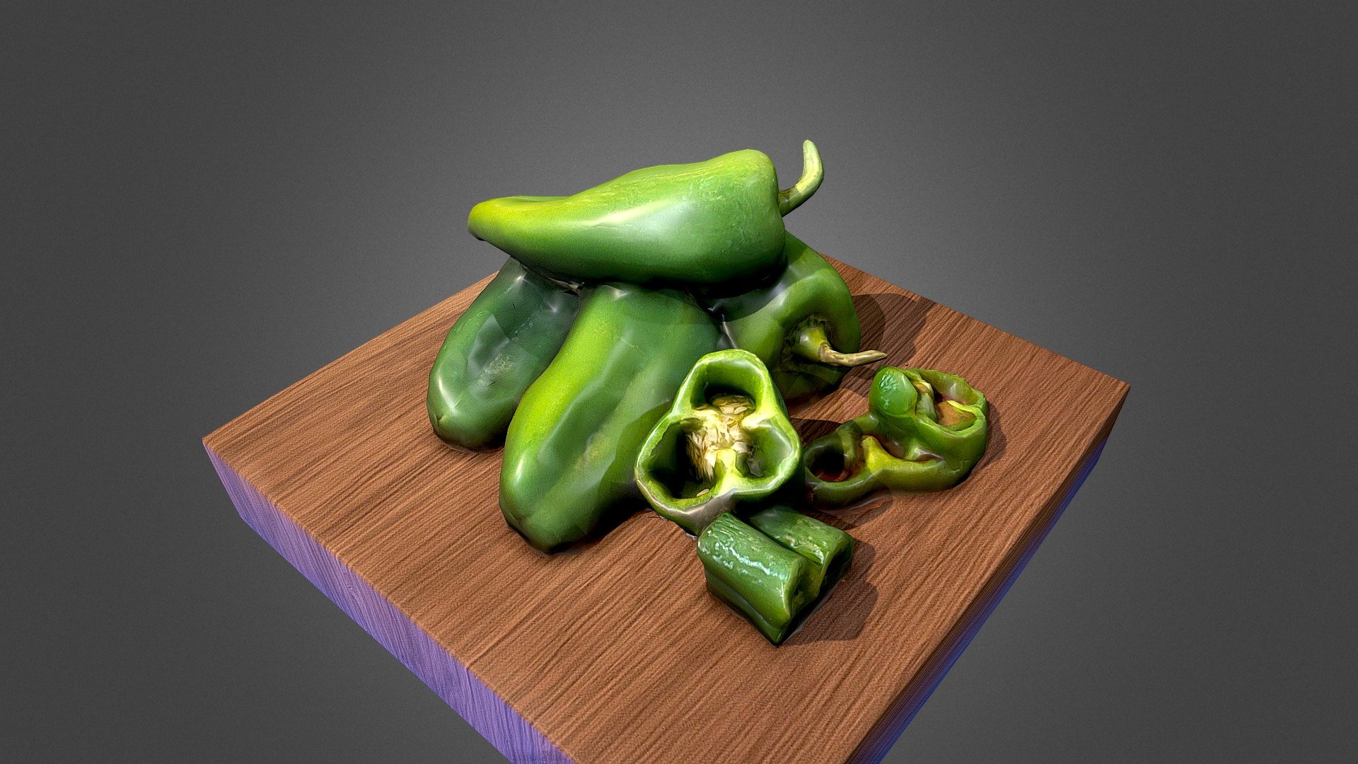sweet green paprika pepper chili Buy Royalty Free 3D model by marlyn