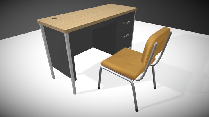 Classroom Teacher's Desk 3D Model