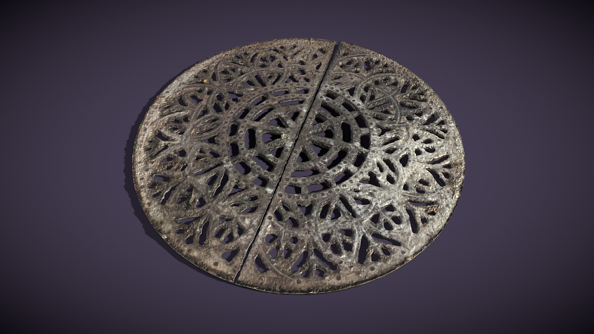 3D model Sewer Grate - This is a 3D model of the Sewer Grate. The 3D model is about a circular object with lines in it.