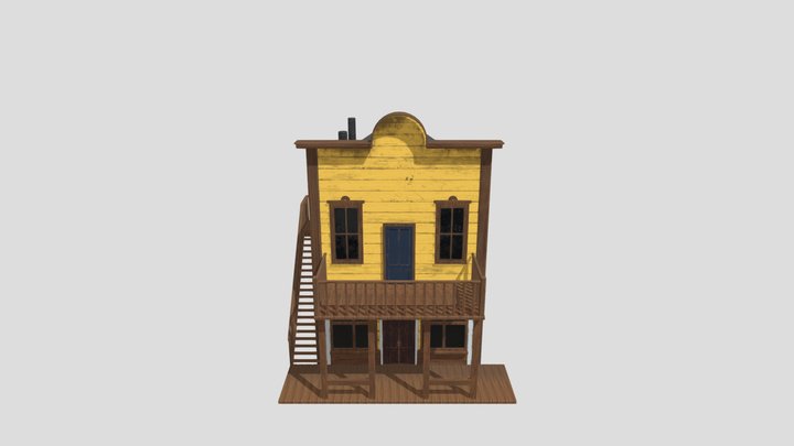 Low Poly Wild West Store 3D Model