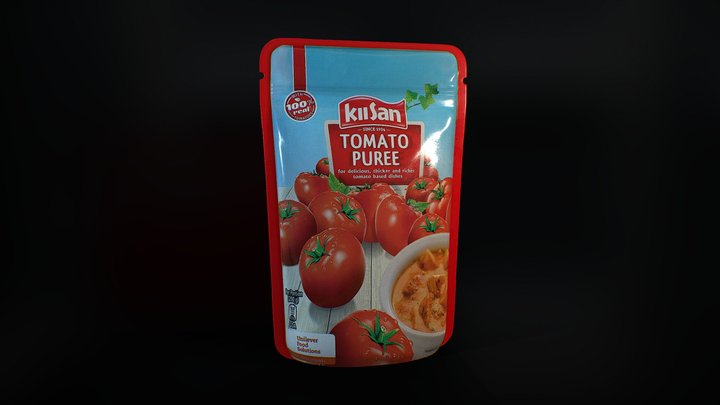 Tomato Puree Packet 3D Model