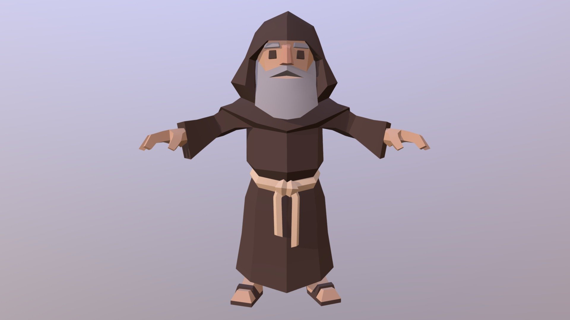 Monk Character Download Free 3D model by Inuciian