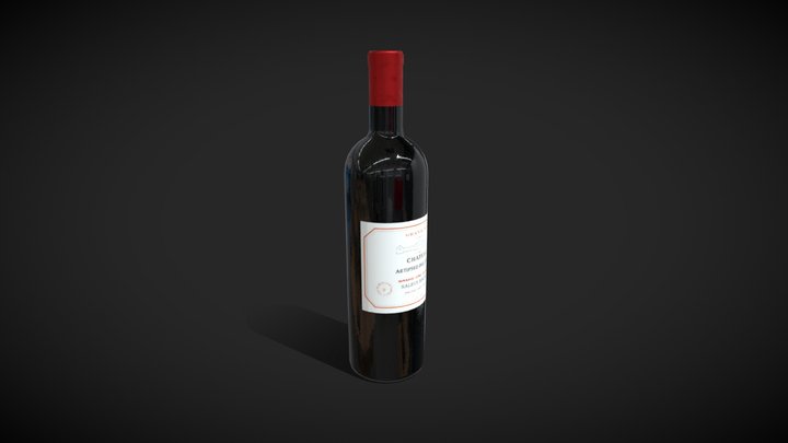 Bouteille de vin/Bottle of wine 3D Model