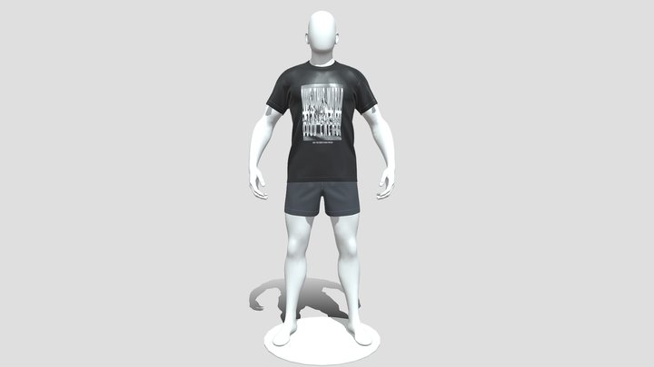 Shorts with Graphic Tee 3D Model