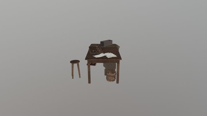 Heritage Attic table set 3D Model