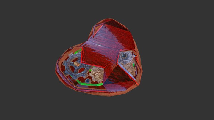 Lo_poly Mechanic Heart 3D Model
