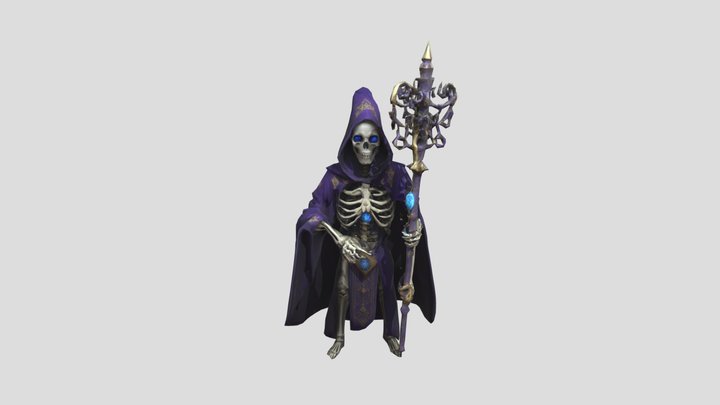 Undead Skeleton Mage | Dark Sorcerer Character 3D Model