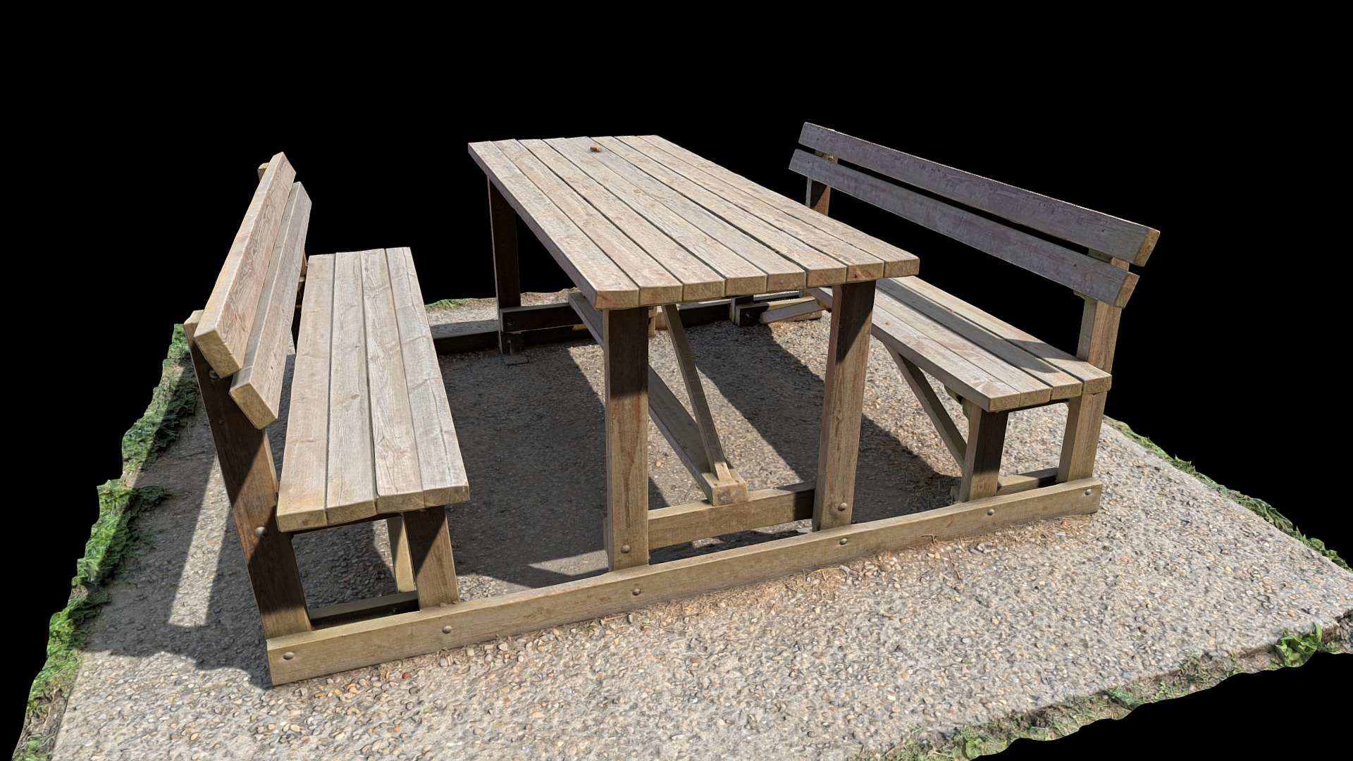 3D model Park Benches Wood - This is a 3D model of the Park Benches Wood. The 3D model is about a group of wooden benches.